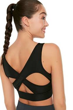 Trendyol Damen Sport-BH mit Rundhalsausschnitt, Schwarz, small von TRENDYOL