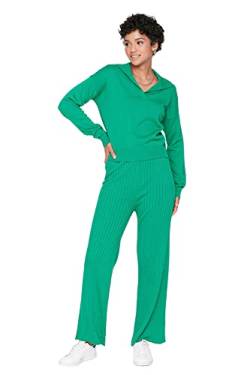 Trendyol Damen Strickwaren, einfarbig, zweiteilig Aufeinander abgestimmtes Outfit, grün, 36 (2er Pack) von TRENDYOL