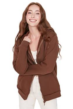 Trendyol Damen Twoaw21sw0840/Kahverengi Sweatshirt, braun, X-Large von TRENDYOL