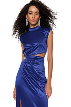 Trendyol Damen Women Evening Dress Shift Fitted Knit Abendkleid, Sax, 38 von TRENDYOL