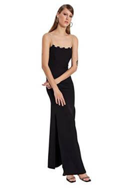 Trendyol Damen Women Fitted Woven Evening Dress Frauen Shift tailliertes gewebtes Abendkleid, Black, s von TRENDYOL