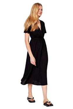 Trendyol Damen Women Midi A-line Regular fit Woven Dress Kleid, Black, 36 von TRENDYOL