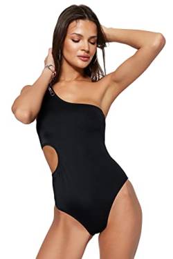 Trendyol Damen Women Plain Knit Swimsuit Baby Badebekleidung, Black, 40 von TRENDYOL