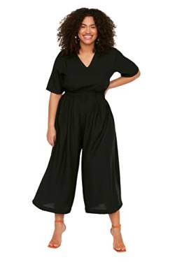 Trendyol Damen Women Plain Woven Plus Size Overall, Black, 42 von TRENDYOL