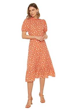 Trendyol Damen Women Woven Dress Midi Basic Regular Fit Webkleid, Tile, 38 von TRENDYOL