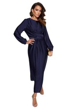 Trendyol Damen Women line Evening Dresses Maxi A-Linie Regular Woven Modest Abendkleider, Navy Blue, 42 von TRENDYOL