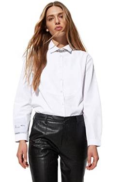 Trendyol Damen X Sagaza Studio Poplin Shirt, Weiß, 38 EU von TRENDYOL