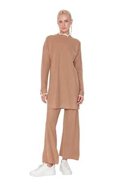 Trendyol Damen Zweiteiliges Set-Braun-Relaxed Hemd, Camel, 38 von TRENDYOL