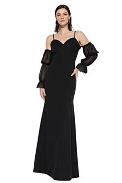 Trendyol Damen tailliertes gewebtes Frauen Meerjungfrau Fitted Woven Abendkleid, Schwarz, s von TRENDYOL