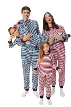 Trendyol Girl's Herren Gestreift Dünn Gestrickt Pyjama Pajama Set, Blue, 7-8 Jahre (2er Pack) von TRENDYOL
