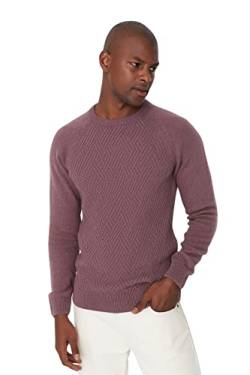 Trendyol Herren Pullover mit Rundhalsausschnitt, einfarbig Sweatshirt, Dusty Rose, XS von TRENDYOL