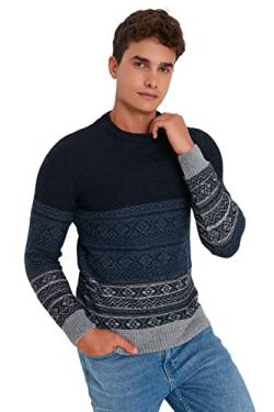 Trendyol Herren Tmnaw22kz2015 Sweatshirt, Marineblau, XL von TRENDYOL