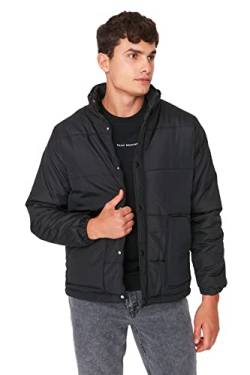 Trendyol Men's Herren Gerade Lange Ärmel Regulär Mäntel Coat, Black, XL von TRENDYOL