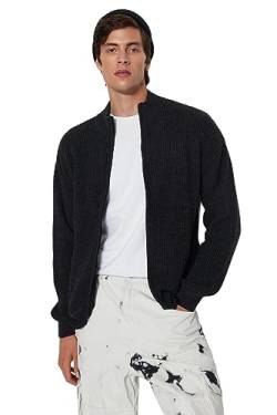 Trendyol Men's Herren Gerade Lange Ärmel Regulär Strickjacke Cardigan Sweater, Anthracite, Large von TRENDYOL