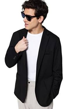 Trendyol Men's Herren Gerade Lange Ärmel Schlank Blazerjacke Coat, Black, M von TRENDYOL