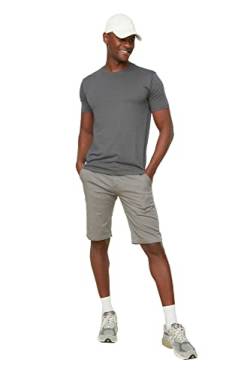 Trendyol Men's Männlicher Basic regelmäßiger Passform Runder Kragen Kurzarm T-Shirt, Anthracite, X-Large von TRENDYOL