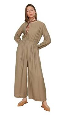 Trendyol Modest Damen Taille rubber, casual snit Overall, Mink, 36 EU von TRENDYOL