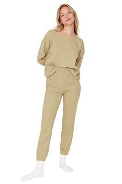 Trendyol Women's Damen 2er-Pack Gerade Lange Ärmel Lounge/Zuhause Entspannt Pyjama Pajama Set, Green, Small von TRENDYOL