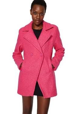 Trendyol Women's Damen Gerade Regulär Mantel Coat, Fuchsia, 34 von TRENDYOL