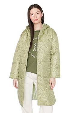 Trendyol Women's Damen Oversize Parkas Plain Webstoff Winterjacke Coat, Light Khaki, S von TRENDYOL