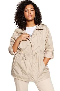 Trendyol Women's Damen Regulär Plain Webstoff Größen in Trenchcoat Coat, Stone, 42 von TRENDYOL