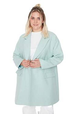 Trendyol Women's Damen Regular Basic Plain Webstoff Größen in Mantel Coat, Mint, 42 von TRENDYOL