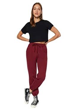 Trendyol Women's Herren Loungewear Mittlerer Bund Relaxed Jogginghose Sweatpants, Burgundy, X-Small von TRENDYOL