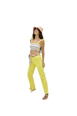 Trendyol-gelbe gestreifte Strickwaren-Bluse, gelb, von TRENDYOL