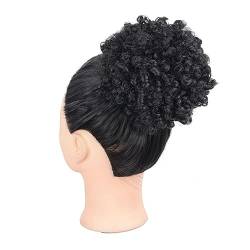 clip im haarteil Afro Puff verworrene lockige Kordelzug-Pferdeschwanz-Verlängerung for Frauen, synthetische kurze Afro-Locken-Dutt-Haarverlängerung, Clip-in-Haarknoten, Pferdeschwanz-Haarteile haarkno von TRENT-693