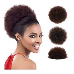 clip im haarteil Haarteile Hochsteckfrisur for schwarze Frauen und Mädchen, Afro-Puff-Pferdeschwanzverlängerung mit Kordelzug, verworrenes lockiges Dutt-Haar, Chignon-Synthetik-Kurzverlängerung, Pferd von TRENT-693