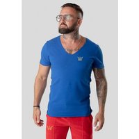 TRES AMIGOS T-Shirt Trendiges V-Neck Shirt mit Logostrickerei von TRES AMIGOS