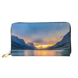 TRESILA Geldbörse Frauen Lange Leder Reißverschluss Geldbörse Telefon Kartenhalter Caseclutch Geldbörse Münze Organizer Brieftasche - Bauernhof Tiere, Gletscher-Nationalpark, Einheitsgröße von TRESILA