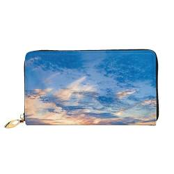 TRESILA Geldbörse Frauen Lange Leder Reißverschluss Geldbörse Telefon Kartenhalter Caseclutch Geldbörse Münze Organizer Brieftasche - Flugzeug Sonnenuntergang, Angellandschaft, Einheitsgröße von TRESILA