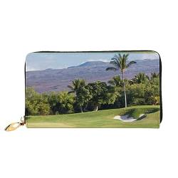 TRESILA Geldbörse Frauen Lange Leder Reißverschluss Geldbörse Telefon Kartenhalter Caseclutch Geldbörse Münze Organizer Brieftasche - Sommer Gelbe Blumen, Hawaii Beach Golfplatz, Einheitsgröße von TRESILA