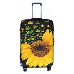 TRESILA Gepäckhüllen, elastisch, aus Polyester, langlebig, kratzfest, passend für 45,7-81,3 cm Koffer, Trolley, Weihnachtsbäume, Unkraut mit Sonnenblume, S von TRESILA
