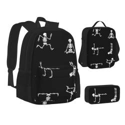 TRESILA Rucksack für Kinder, Jungen und Mädchen, strapazierfähiges Polyester, Schultasche, Büchertasche mit Lunchtasche und Federmäppchen (3-in-1-Rucksack-Set), niedliche Tiere mit Schneemann, von TRESILA