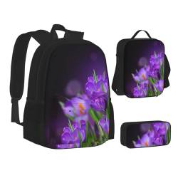 TRESILA Rucksack für Kinder, Jungen und Mädchen, strapazierfähiges Polyester, Schultasche, Büchertasche mit Lunchtasche und Federmäppchen (3-in-1-Rucksack-Set) / Bauernhof-Traktor, Grüne Blätter und von TRESILA