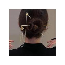 Haarstyling-Stifte Haarnadel mit Kette und Quaste, zwei Haargabeln, Haarstab im chinesischen Stil, Haarstäbchen, Hosta-Haarspange, Krallenklammern for dickes Haar Geeignet für Frauen mit dickem Haar von TRESORS