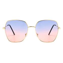 TRFPLOOC Damen Sonnenbrille Vintage Sunglasses übergroße Piloten Sonnenbrille für Damen Metall Klassische Retro Sonnenbrille UV-Schutz (Blau, One Size) von TRFPLOOC