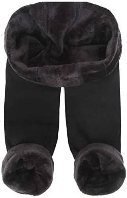 TRIFOLIUM Damen Ultra-Isolierende Thermische Winter Furry Fleece Gefütterte Leggings: Gemütlicher Komfort für kalte Tage Schwarz Leggings DE 44-46 Herstelleretikett L (LG7309-300g-BK-L) von TRIFOLIUM
