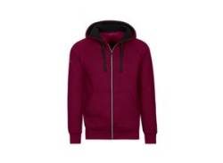 Sweatjacke TRIGEMA "TRIGEMA mit Kapuze" Gr. 4XL, rot (chianti, melange) Herren Sweatjacken von TRIGEMA