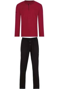 TRIGEMA Bio-Baumwoll Schlafanzug rubin/schwarz, Zweifarbig von TRIGEMA