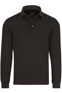 TRIGEMA Business Comfort Fit Longsleeve Poloshirt schwarz, Einfarbig von TRIGEMA