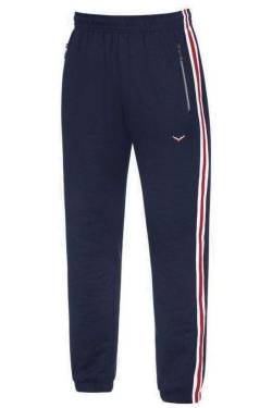 TRIGEMA Comfort Fit Jogginghose navy, Gestreift von TRIGEMA