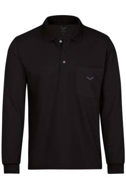 TRIGEMA Comfort Fit Longsleeve Poloshirt schwarz, Einfarbig von TRIGEMA