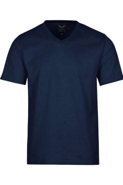TRIGEMA Comfort Fit T-Shirt V-Ausschnitt navy, Einfarbig von TRIGEMA