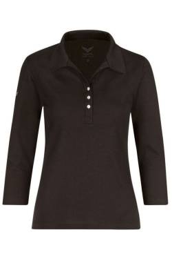 TRIGEMA Slim Fit Damen Poloshirt schwarz, Einfarbig von TRIGEMA