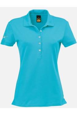 TRIGEMA Slim Fit Damen Poloshirt türkis, Einfarbig von TRIGEMA