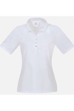 TRIGEMA Slim Fit Damen Poloshirt weiss, Einfarbig von TRIGEMA