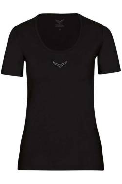 TRIGEMA Slim Fit Damen T-Shirt schwarz, Einfarbig von TRIGEMA